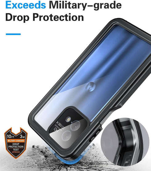 Waterproof Case for Moto G Stylus 2023 5G, Military-Grade Drop Protection, Black