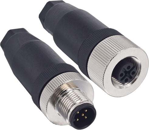 M12 5 Pin Male & Female Socket Panel Aviation Wire Connector, 12mm Industrial Circular Connector, Outdoor Waterproof