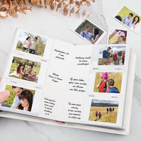 Photo Album for Fujifilm Instax Mini Camera, 180 Pockets, Leather Cover, 2x3 Photo Album for Instax Mini Series
