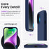 ORNARTO iPhone 14 Case 6.1, Slim Liquid Silicone 3 Layers Full Phone Covered Soft Gel Rubber Protective Cover 6.1 Inch