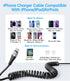 Coiled Lightning Cable 3ft, 2 Pack - Apple MFi Certified Charger for iPhone 14/13/12/11 Pro Max, iPad, CarPlay.