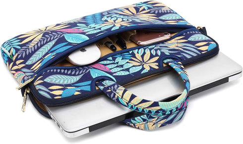 Forest Series Blue Pattern Waterproof Laptop Shoulder Messenger Bag for 15 Inch 15.6 Inch Laptop