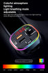 Bluetooth FM Transmitter for Car, QC3.0 & USB-C PD 18W Quick Charger & 7 Colors LED Backlit Car Radio Bluetooth Adapter, MP3 Music Player with EQ Mode, 2 USB Port, Support USB Disk