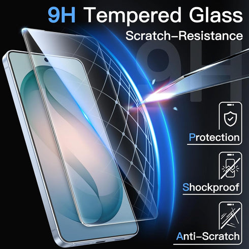 S26, 10-Second 9H 2-Pack JETech Screen Protector for Samsung Galaxy Easy Installation Kit with One-Step Alignment Tray