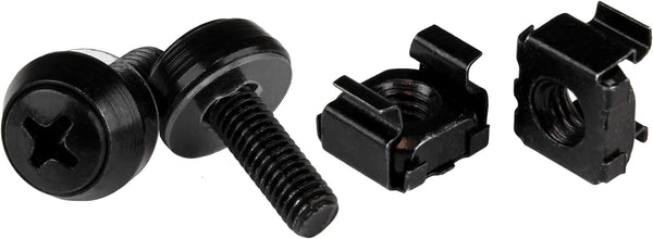 StarTech.com 50 Pack 10-32 Server Rack Cage Nuts and Screws with Washers - Rack Mount Hardware Kit