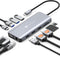 USB C Docking Station Dual HDMI Adapter, NOVOO 11 in 1 Multi Display Laptop Docking Station with 2 HDMI, VGA, 100W PD