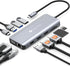 USB C Docking Station Dual HDMI Adapter, NOVOO 11 in 1 Multi Display Laptop Docking Station with 2 HDMI, VGA, 100W PD