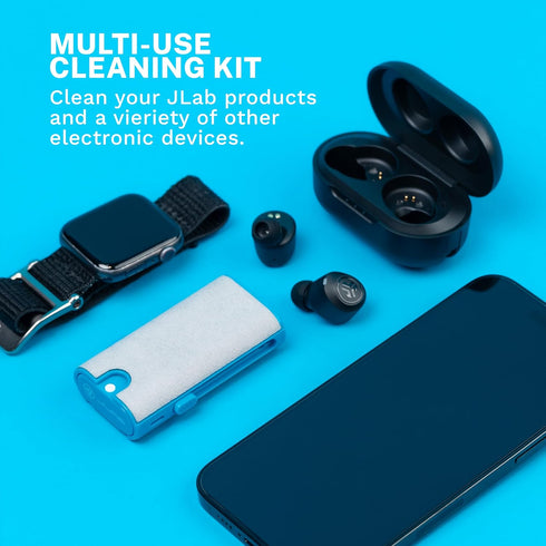 JLab Multipurpose Cleaning Kit for Your Headphones, Earbuds, Keyboard, Mouse/Mice, Microphones, Laptop, Tablet, Cellphone (iPhone or Android), Smart Watch and Electronics, 100% Recyclable Packaging