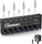 LZSIG Headphone Amplifier 6 Channel Metal Stereo Audio Amplifier, Mini Earphone Splitter with Power Adapter, TRS