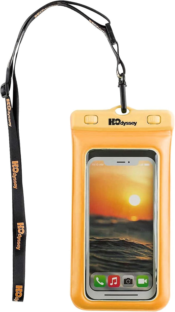 Waterproof Phone Case with Lanyard, Excellent Protection Floats in Water (Orange)
