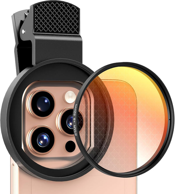 ALILUSSO 8 Points Star Filter,52mm Rotatable Star Lens for iPhone 16/15/14/13 Pro Max