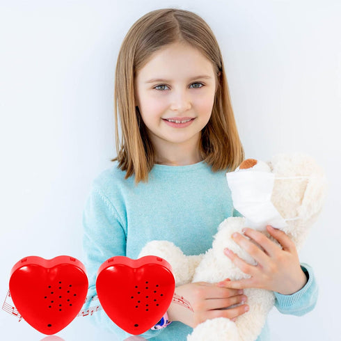Civaner 4 Pack 60 Seconds Voice Recorder for Stuffed Animal Heart Red Push Button Heart Shaped Sound Recorder