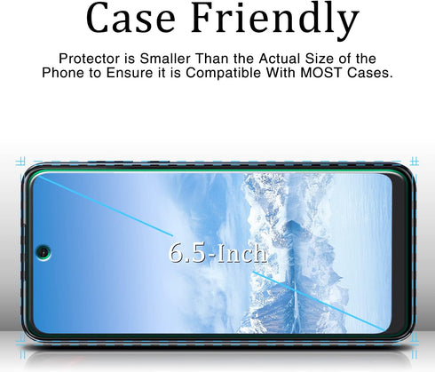 KAREEN Tempered Glass Screen Protector for Motorola Moto G Play (2023) - 9H Hardness, Easy Install, 2 Pack, Case