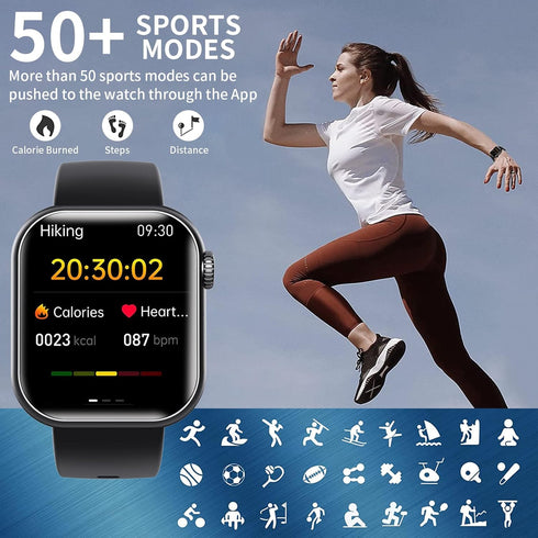 Military Smart Watch for Men, Outdoor IP67 Waterproof, 1.9" HD Touch Screen Tactical Fitness Activity Tracker and
