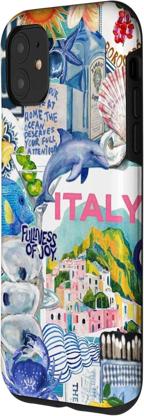 iPhone 11 European Summer Italy Coastal Sea Shells Oyster & Lemon Case