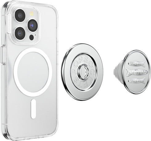 PopSockets Round Phone Grip Compatible with MagSafe, Adapter Ring Included, Wireless Charging Compatible - Seashore