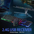 CHONCHOW 2.4G Wireless Keyboard and Mouse Combo - Rechargeable USB Rainbow LED Backlit Wireless Gaming