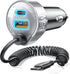 LISEN 65W USB C Car Charger, Fast Charging Adapter for iPhone 15/15 Pro Max, PD & QC3.0 Type C Car Charger