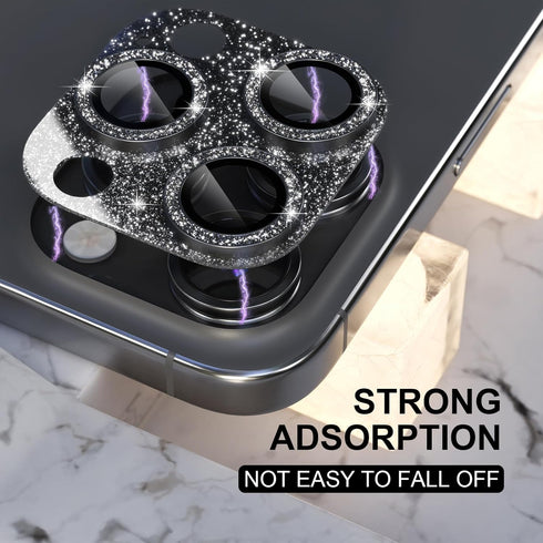 Choiche Compatible iPhone 16 Pro/iPhone 16 Pro Max Camera Lens Protector, Bling Cover with 9H Tempered Glass