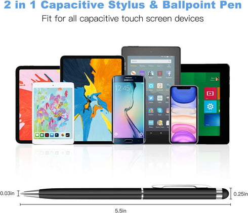 StylusHome 10 Pack Universal 2 in 1 Capacitive Stylus Ballpoint Pen for iPad, iPhone, Tablets, Samsung Galaxy