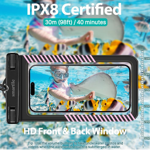 4 Pack Waterproof Phone Pouches, Cell Phone Water Protectors for Swimming, IPX8 Waterproof Case Cover for iPhone 15 14