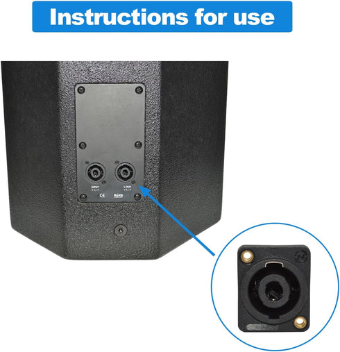 speakon Connector, Speaker Jack Twist Lock 4 Pole Square, Compatible with Speakon NL4MP, NL4MPR, NL4FC (8 Packs Black)