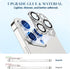Goton Camera Lens Protector for iPhone 15 Pro Max & 15 Pro - Bling Glitter Diamond Metal, Tempered Glass, Silver.