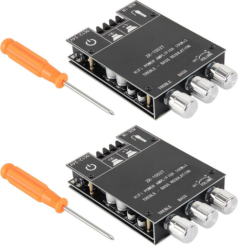 AITRIP 2PCS ZK-1002T Bluetooth Amplifier Board 2.0CH 100W*2 Mini Audio AMP with Treble