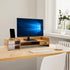 Computer Monitor Stand, Tabletop Computer Rack with Lockable Drawer, Wood Monitor Stand, Suitable for Study, Office