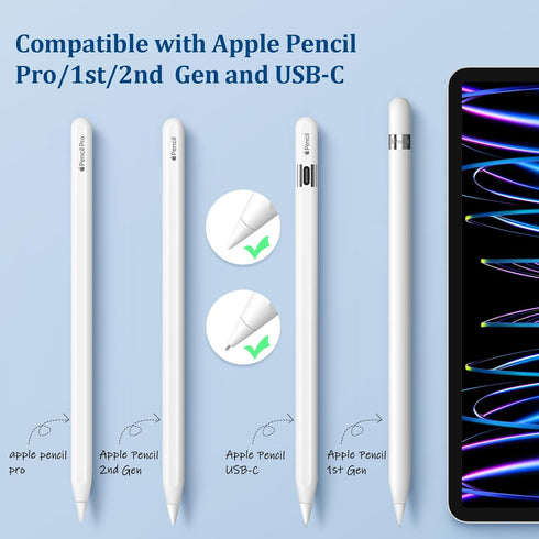 Replacement Tips for Apple Pencil 2nd Gen/1st Gen, No Wear Out Tips, Metal Pencil Nibs for Precise Control (4 Pack)
