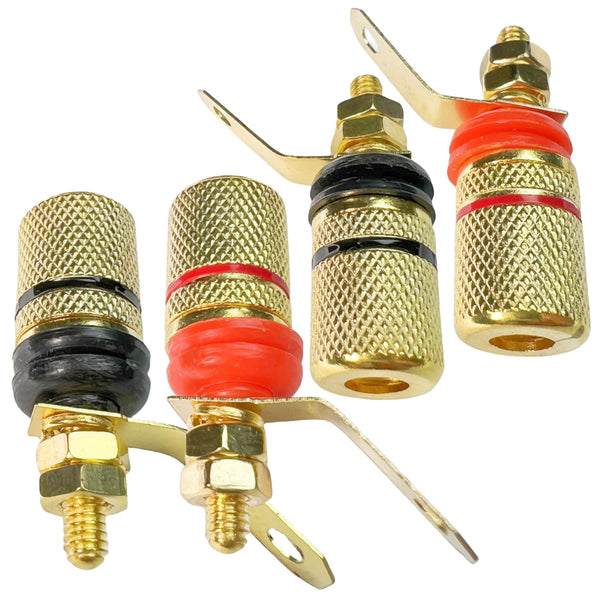 CESS Amplifier Terminal Connector Binding Post Banana Plug Jack Socket, 4 Pack