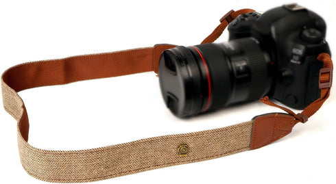 WANBY Khaki Canvas Camera Strap, Neck Shoulder Strap with Quick Release Buckles for DSLR SLR