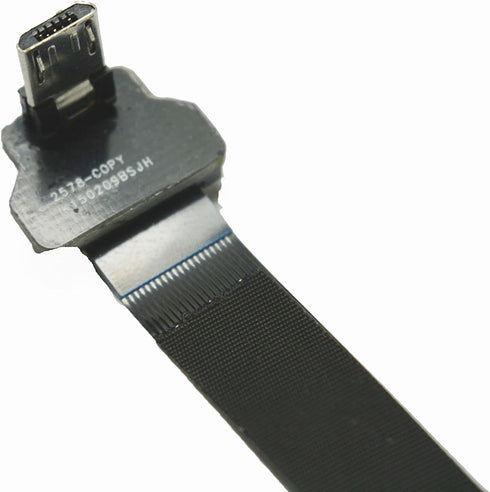 FFC Micro USB FPV Flat Slim Thin Ribbon FPC Cable Black 90 Degree to Standard USB A for Charging and Sync (30CM)