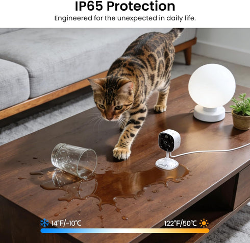 AOQEE 2K 24/7 (C1-White-1pack-2.4G) Cameras for Home Security-Outdoor/Indoor Camera for Dog/Cat/Pet/Nanny/Baby/Elderly