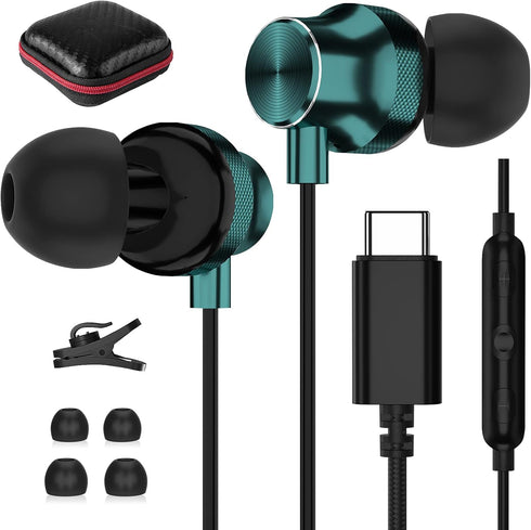 TITACUTE USB C Headphones: Wired Earbuds for iPhone 15 Pro Max, Samsung S23 FE, Galaxy Z Flip, Pixel 7, OnePlus, more.
