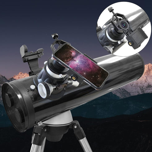 Metal Smartphone Telescope Adapter Camera Mount, Universal Phone Mount, Work with for Telescope Spotting Scope Microscope Monocular Binocular