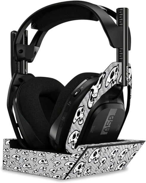 MightySkins Carbon Fiber Skin - Laughing Skulls for Astro A50 Wireless Headphones + Base Station (Gen 4) | Durable