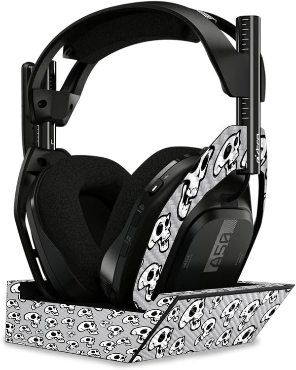 MightySkins Carbon Fiber Skin - Laughing Skulls for Astro A50 Wireless Headphones + Base Station (Gen 4) | Durable