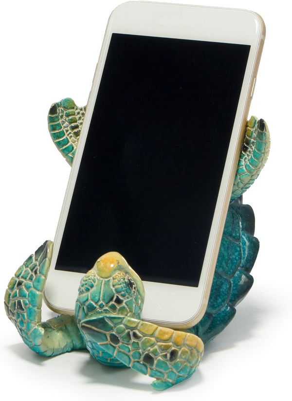 Hodao Sea Turtle Figurines Decoration Turtle Cell Phone Stand Holder for Home Office
