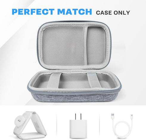 Travel Hard Case for UCOMX Nano/Apple MagSafe Duo/Iseyyox/Rtops/LISEN 3 in 1 Wireless Foldable Magnetic Charger, Gray