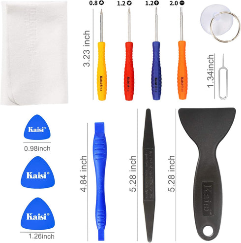 Kaisi Professional Electronics Opening Pry Tool Repair Kit, 20 Piece with Metal Spudger and Tweezers