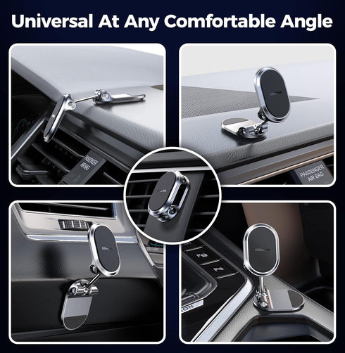 Magnetic Phone Holder for Car, 6X Magnets, Double 360° Rotation, Easy Install for Dashboard Screens, Compatible with