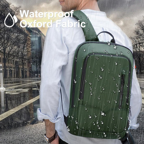 hk Backpack for Men Slim Business Backpack with USB Charger Lightweight Anti-theft Water Resistant Laptop Bag for