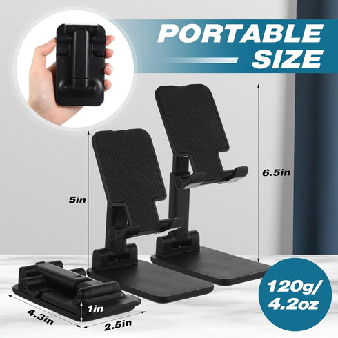 Wonderjune 12 Pcs Cell Phone Stand for Desk Phone Holder Stand Foldable Angle Height Adjustable Portable Holder Tablet