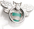 Allengel Bee Phone Ring Holder, Cute Finger Kickstand with Crystal for iPhone or Smartphone Cases, Silver Turquoise