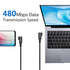 Right Angle USB C to USB C Cable 1M/3FT, 90 Degree 60W PD Type C Fast Charging & Data Transmission Nylon Braided