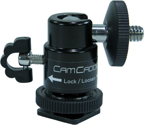 Hot Shoe Mount Adapter 1/4" Mini Ball Head Ring Light Adapter for Cameras, Camcorders, GoPro, LED Video Light