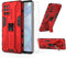 Asuwish Phone Case for OnePlus 8T & 9R 5G, Red, with Tempered Glass Screen Protector & Slim Stand