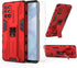 Asuwish Phone Case for OnePlus 8T & 9R 5G, Red, with Tempered Glass Screen Protector & Slim Stand