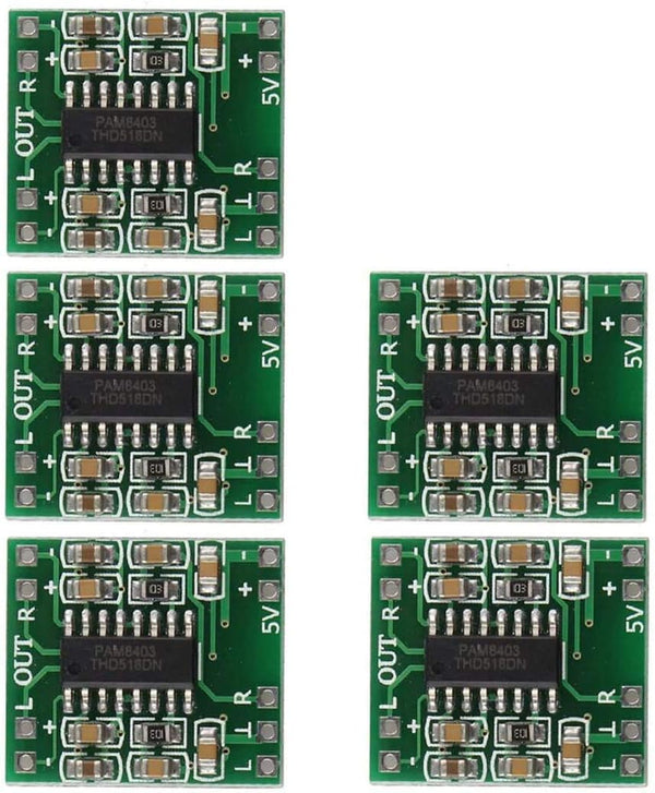 HiLetgo 5pcs PAM8403 2x 3W Mini Digital Power Amplifier Board AMP Class D 2.5-5V Input